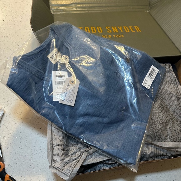 NWT Todd Snyder M or XXL BLEACHED INDIGO SLUB POCKET TEE - Picture 10 of 14